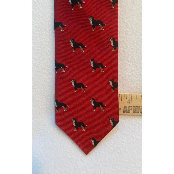 Chipp Kennel Club Australian Shepherd Neck Tie 100% Silk Red EUC 3.25”Wx60”L - Picture 2 of 6